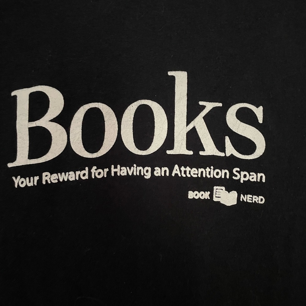Books: Your Reward for Having an Attention Span Black Short Sleeved T Shirt